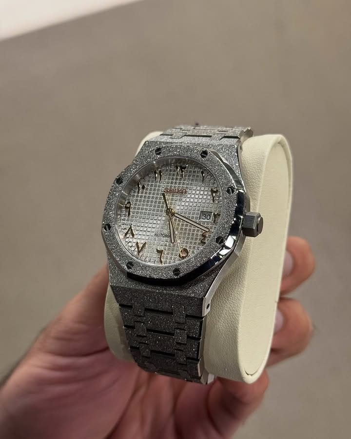 Frosted Steel Seiko – Arabic Dial Edition