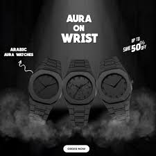 Stealth Black Arabic Dial Watch