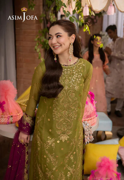 Asim Jofa Lawn 3PC Embroidered With Chiffon Embroidered Dupatta