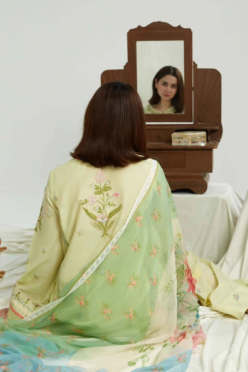 ZARASHAHJAHAN-3PC LAWN EMBROIDERED SHIRT WITH MONARK PRINT DUPATTA & EMB TROUSER