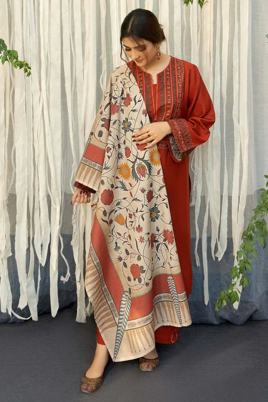 URGE Lawn 3PC Embroidered Shirt with Digital Printed Dupatta