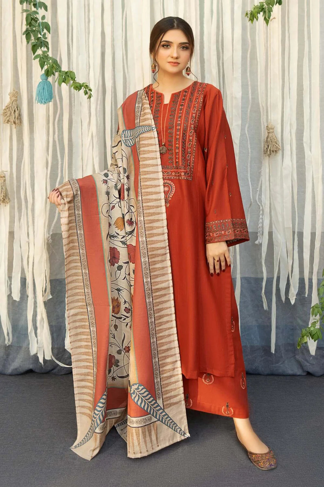URGE Lawn 3PC Embroidered Shirt with Digital Printed Dupatta